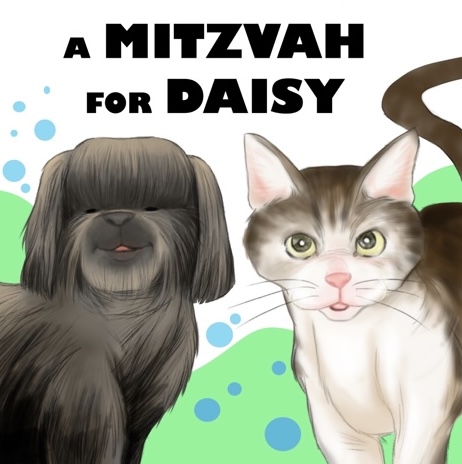 Key Art for A Mitzvah For Daisy play featuring Mitzvah the dog and Daisy the cat